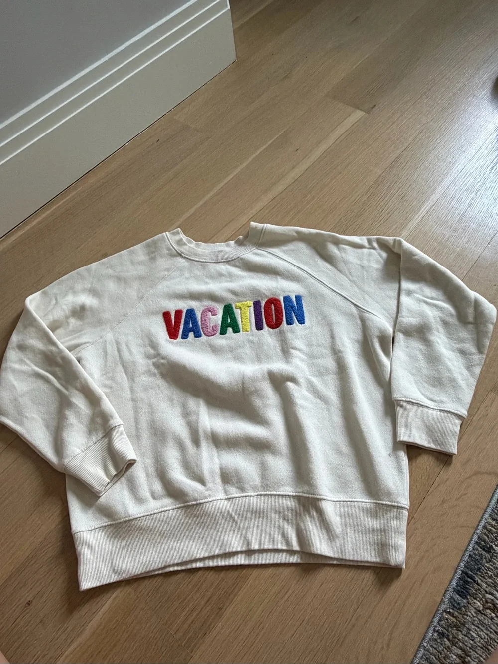 Z Supply Cream Pullover Sweatshirt with Branded Neck Tag - Picture 1 of 5